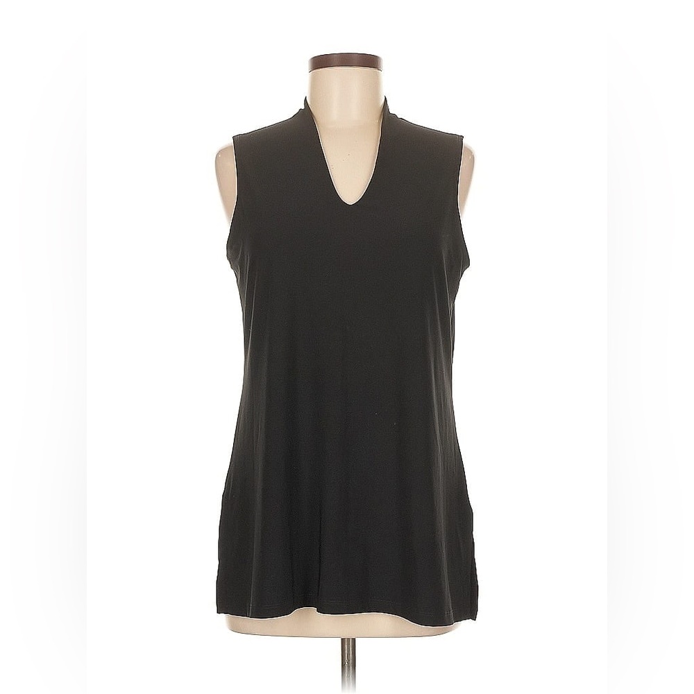 Black V-Neck Sleeveless Top